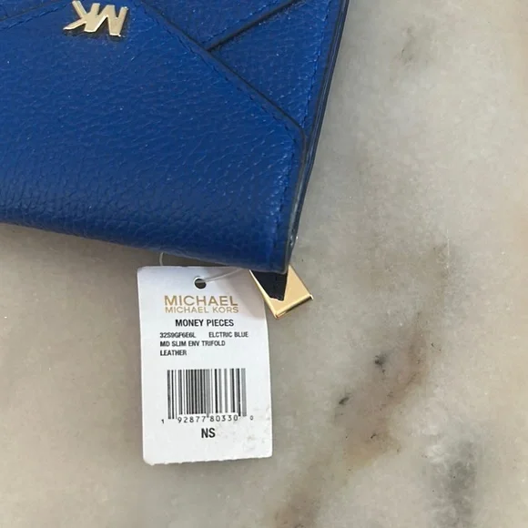Michael Kors Royal Blue Slim Envelope Trifold Wallet - Picture 2 of 6